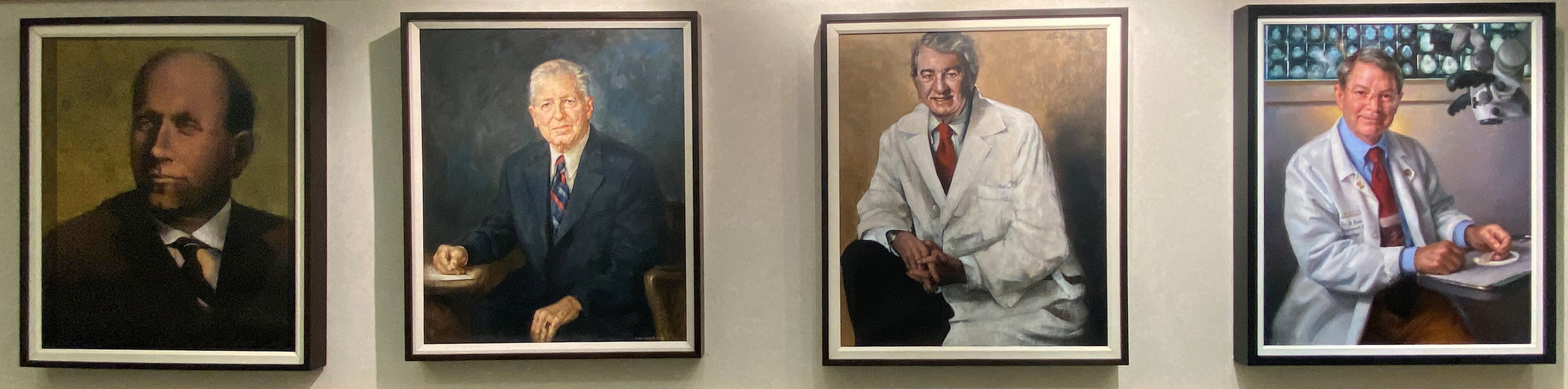 Paintings of the four chairs of the department